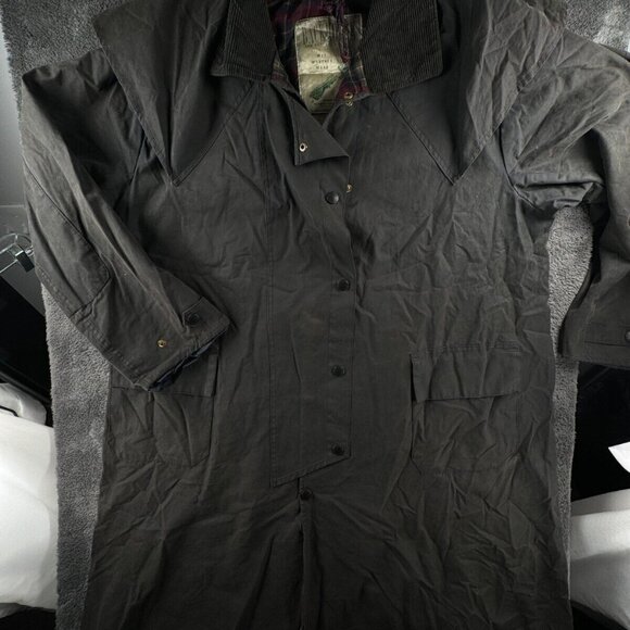 Barbour Backhouse Waxed Jacket Men Outdoors Long Trench A1255 Stockman's Size 44 - Picture 1 of 16